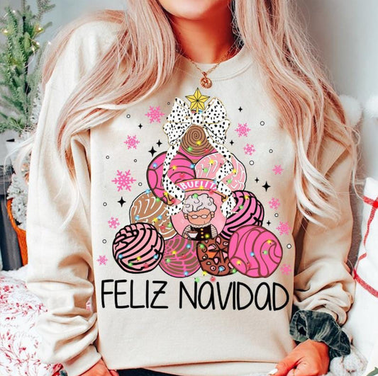 Feliz Navidad Pan Dulce Tree Sweater